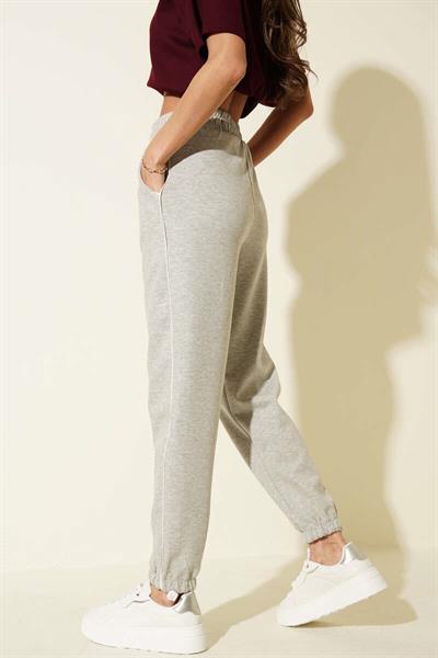 Paça ve Beli Lastikli Biyeli Eşofman Altı