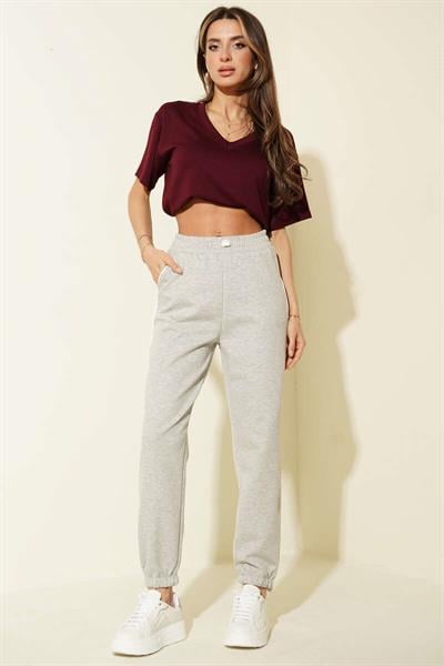 Paça ve Beli Lastikli Biyeli Eşofman Altı