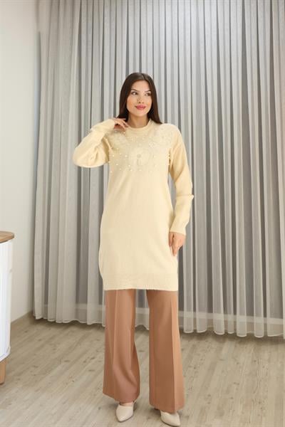 Papatya Aksesuarlı Yumoş Tunik