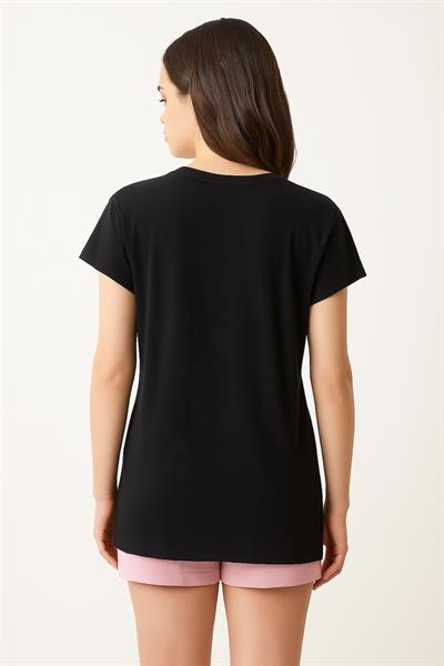 Parmak İzi Desen Kalpli Salaş Tshirt