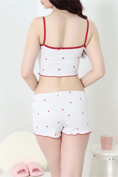 Pegasus Kalp Desenli Şortlu Takım