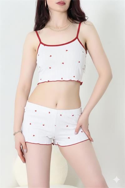 Pegasus Kalp Desenli Şortlu Takım
