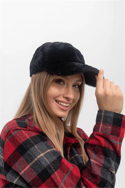 Peluş Cırtlı Kap Şapka