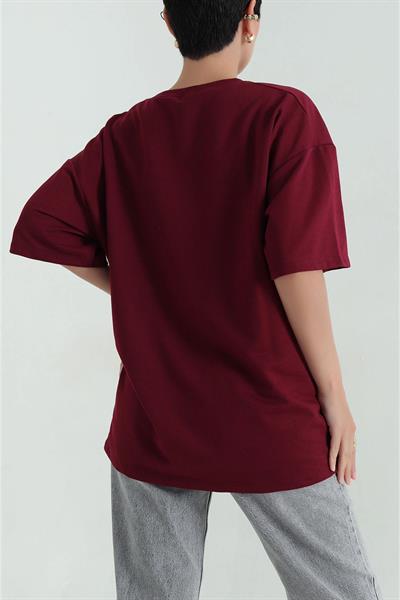 Pembe Panter Baskılı Oversize Tshirt