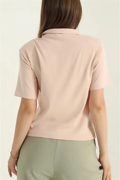 Polo Yaka Fermuarlı Vatkalı Tshirt