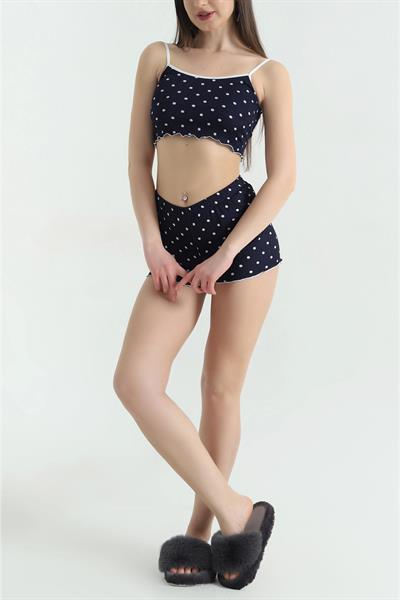 Puantiyeli Şortlu Pijama Takımı