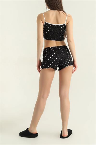Puantiyeli Şortlu Pijama Takımı