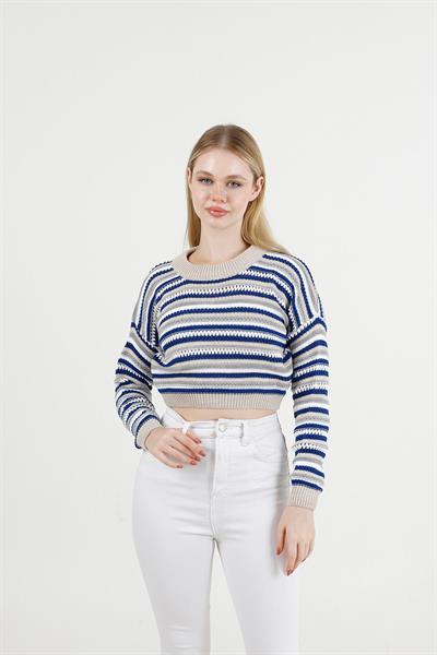 Renkli Çizgili Kazak