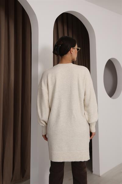 Renkli Ponponlu Triko Tunik