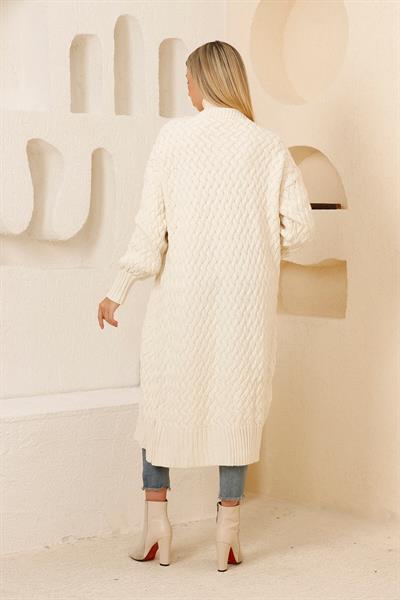 Saç Örgü Uzun Hırka