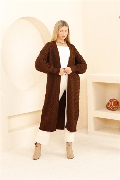 Saç Örgü Uzun Hırka