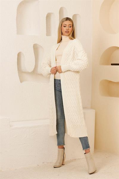 Saç Örgü Uzun Hırka