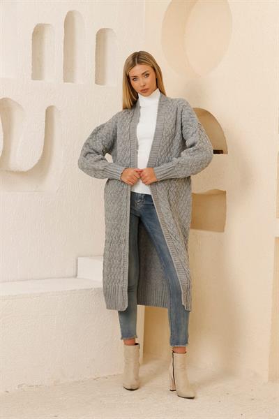 Saç Örgü Uzun Hırka