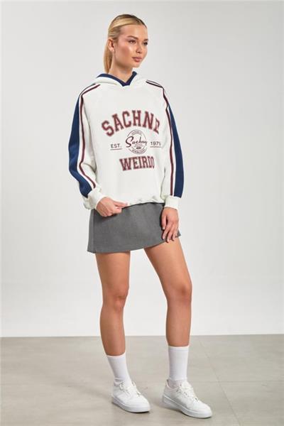Sachnd Baskılı Kapüşonlu Sweatshirt