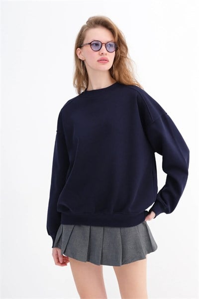 Şardonlu Bisiklet Yaka 3 İp Sweat