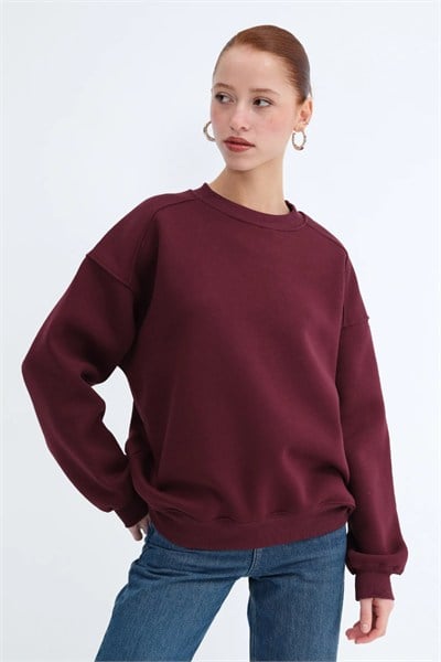 Şardonlu Bisiklet Yaka 3 İp Sweat