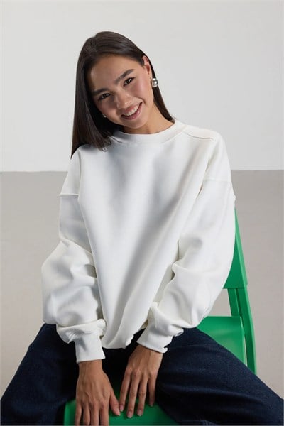 Şardonlu Bisiklet Yaka 3 İp Sweat
