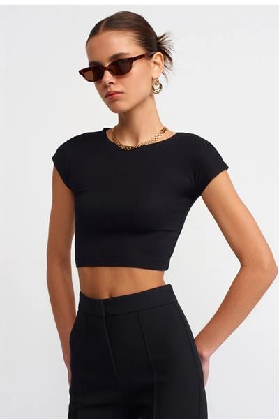 Sıfır Kol Modal Crop Bluz