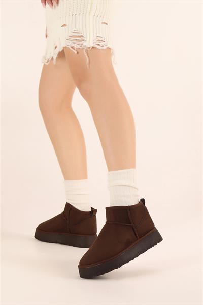 Süet Kalın Taban İçi Tüylü Bot