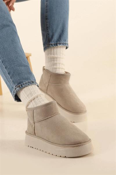 Süet Kalın Taban İçi Tüylü Bot