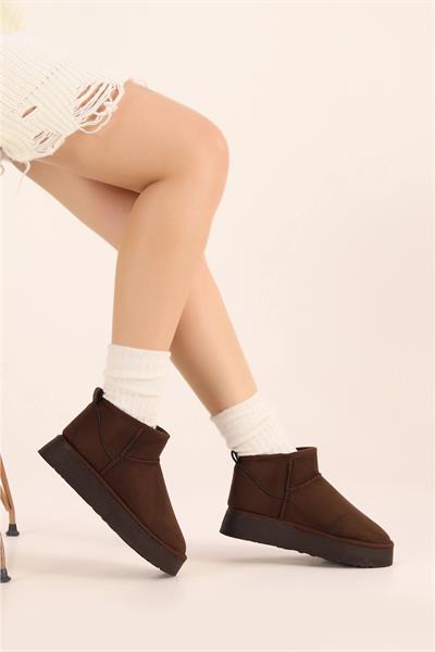 Süet Kalın Taban İçi Tüylü Bot