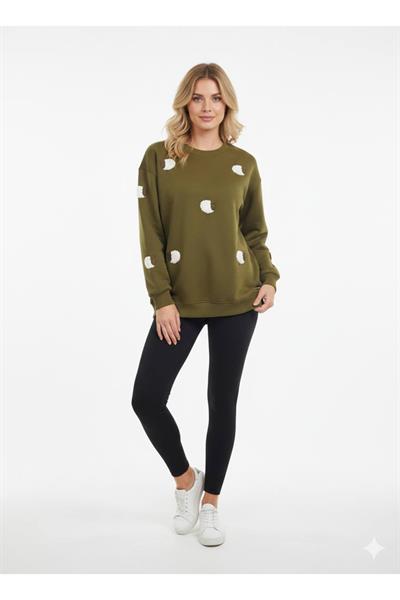 Süzüne Nakışlı Üç İp Sweat