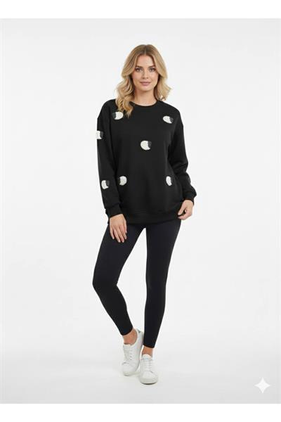 Süzüne Nakışlı Üç İp Sweat