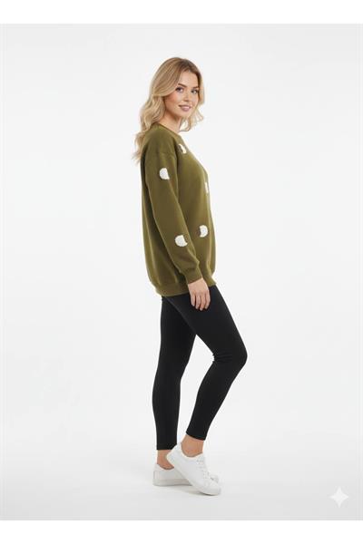 Süzüne Nakışlı Üç İp Sweat