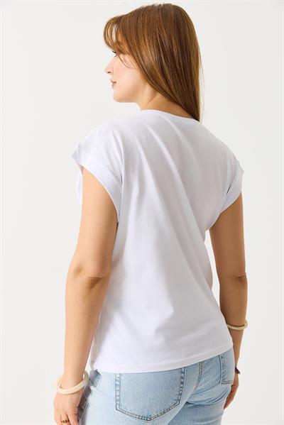 Taş Detaylı Kolsuz Tshirt