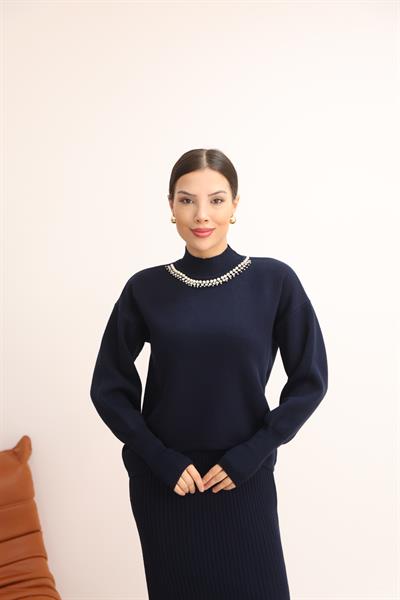 Taşlı Bluz Jile Elbise Takım