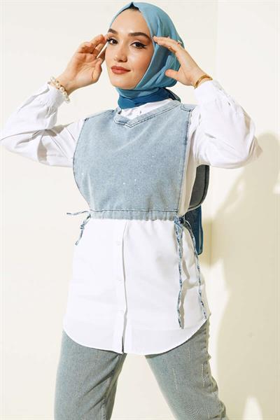 Taşlı Kotlu Gömlek