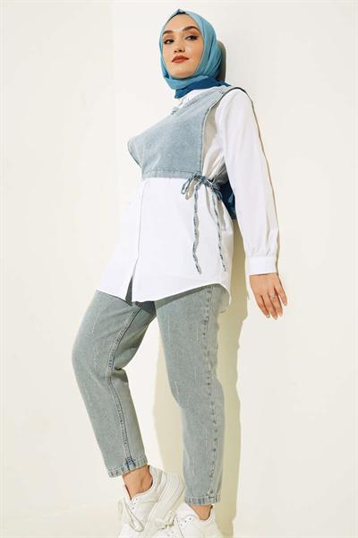 Taşlı Kotlu Gömlek