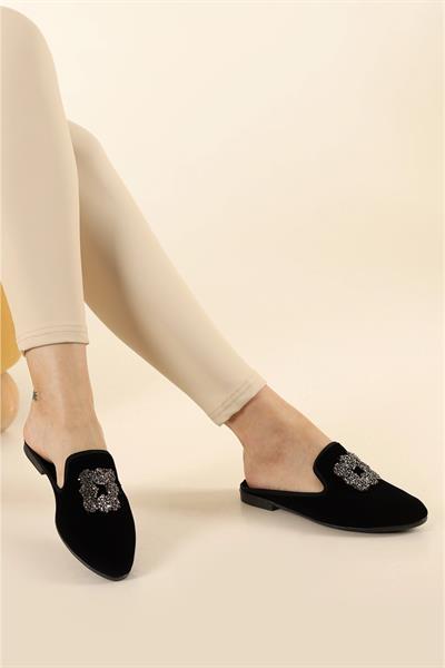 Taşlı Süet Kadın Terlik