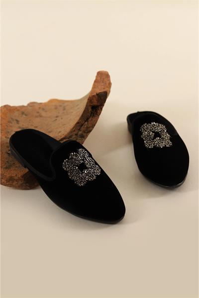 Taşlı Süet Kadın Terlik