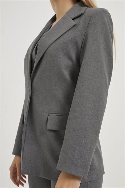 Tek Düğmeli Cep Kapaklı Poliviskon Ceket