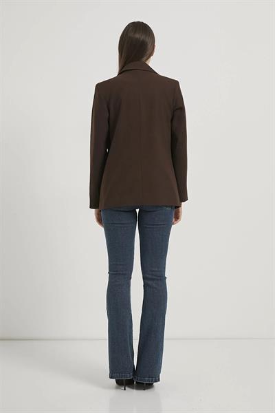 Tek Düğmeli Cep Kapaklı Poliviskon Ceket