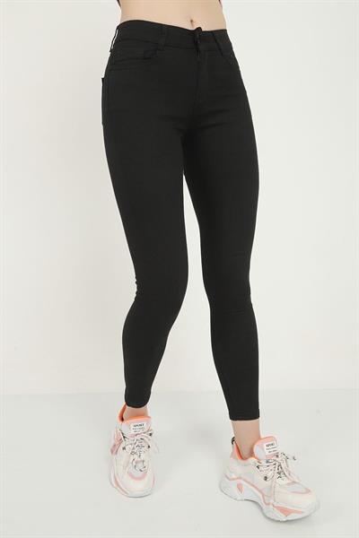 Tek Düğmeli Yüksel Bel Battal Pantolon