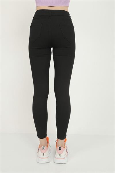 Tek Düğmeli Yüksel Bel Battal Pantolon