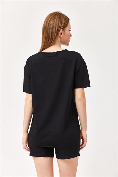 Üst Oval Tshirt Alt Çımalı Cepli Şort Takım