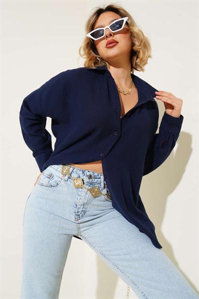 Uzun Kollu Müslin Gömlek