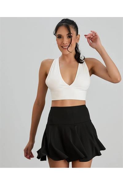 V Yaka Fitilli Kalın Kemer Büstiyer