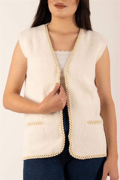 Yaldız İşlemeli Sakallı Yelek