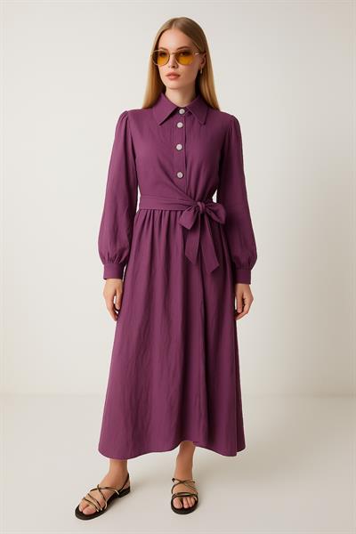 Yandan Bağlamalı Boydan Elbise