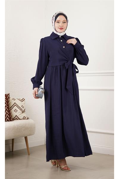 Yandan Bağlamalı Boydan Elbise