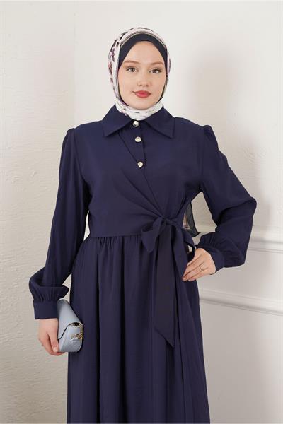 Yandan Bağlamalı Boydan Elbise