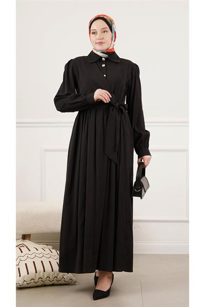 Yandan Bağlamalı Boydan Elbise