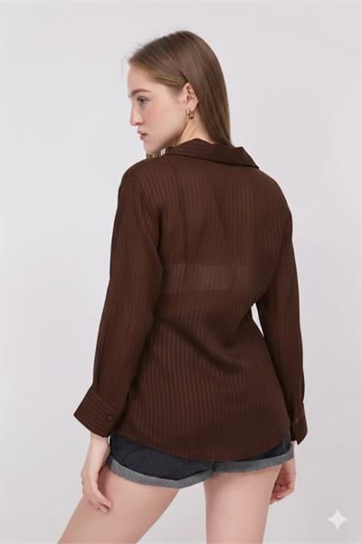 Yandan Bağlamalı Çizgili Bluz