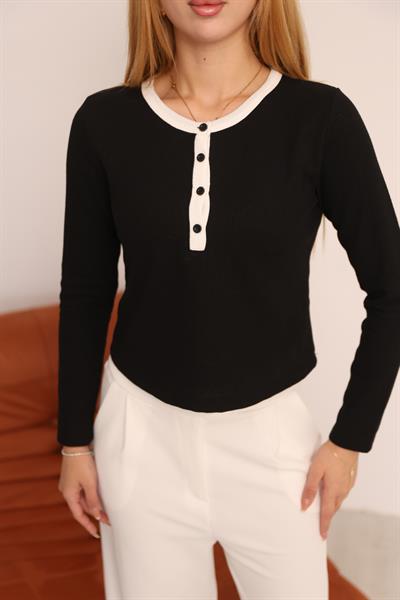 Yarım Düğme Biyeli Bluz