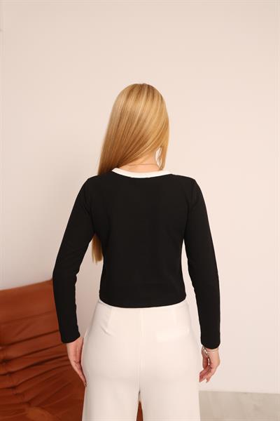 Yarım Düğme Biyeli Bluz