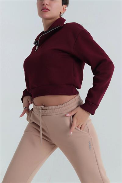 Yarım Fermuar Dik Yaka Sweat